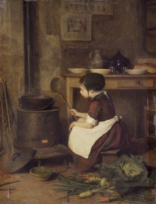 The Little Cook, vintage artwork by Pierre Edouard Frère, A3 (16x12") Poster Print