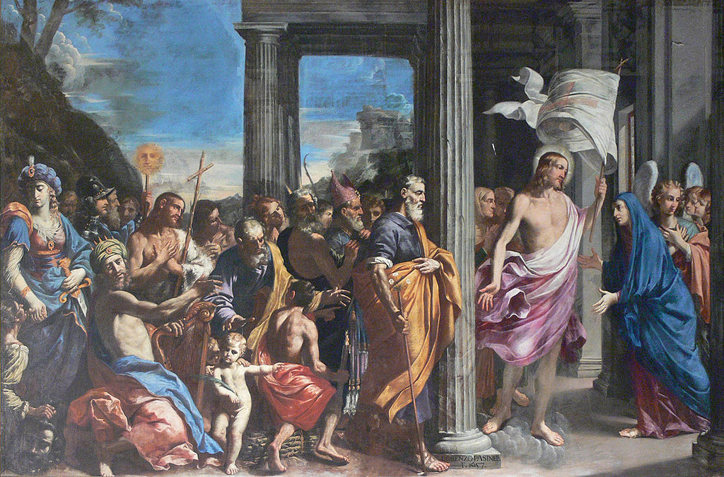 The Resurrected Christ Visits his Mother, vintage artwork by Lorenzo Pasinelli, 12x8" (A4) Poster