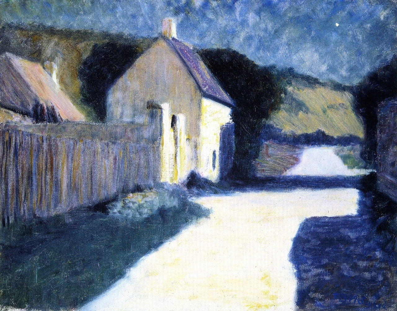 Giverny, Moonlight, vintage artwork by Thomas Buford Meteyard, 12x8" (A4) Poster
