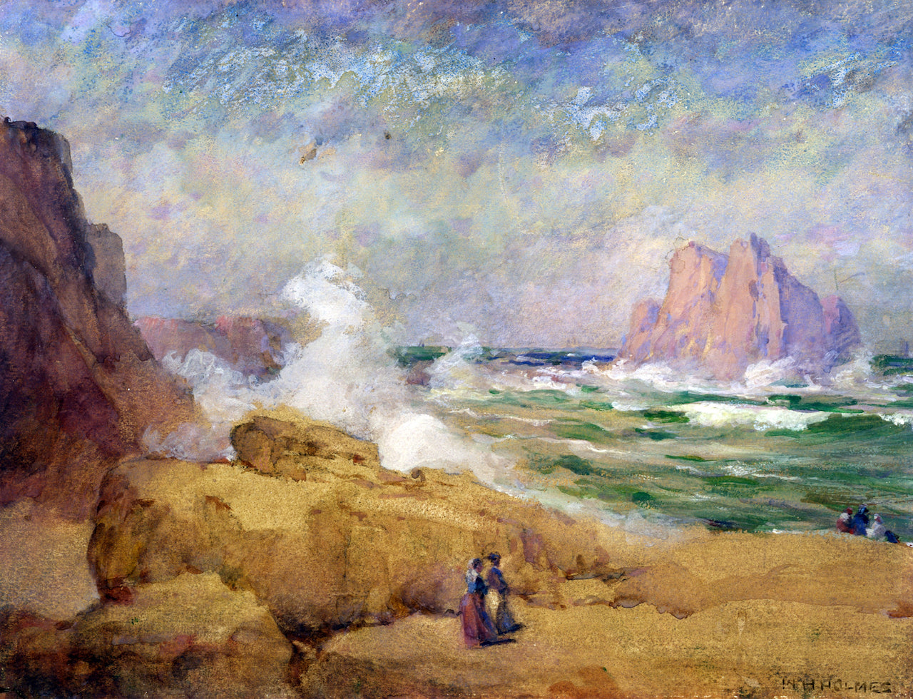 On the Coast of California, vintage artwork by William Henry Holmes, 12x8" (A4) Poster