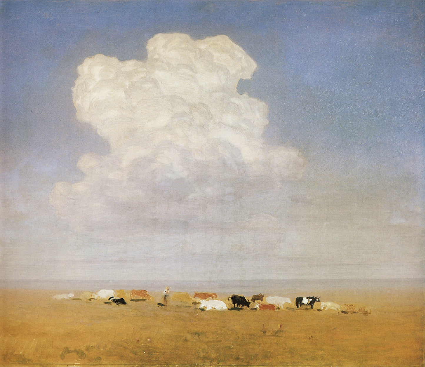 Cows in the Steppe, vintage artwork by Arkhip Ivanovich Kuindzhi, 12x8" (A4) Poster