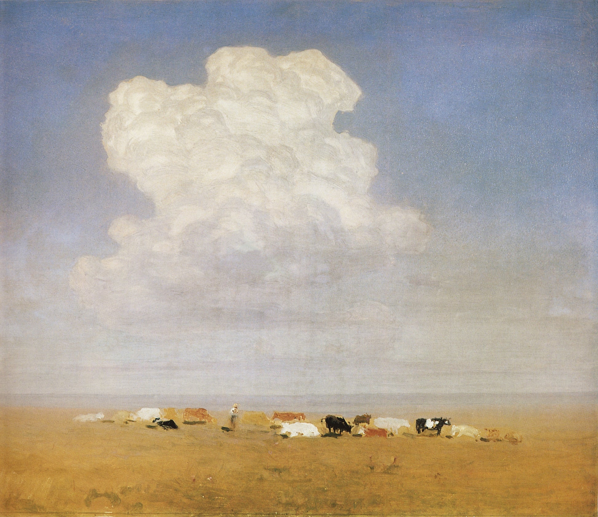 Cows in the Steppe, vintage artwork by Arkhip Ivanovich Kuindzhi, 12x8" (A4) Poster