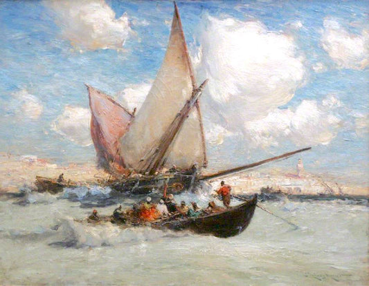 Off the Moroccan Coast, vintage artwork by Edmund Aubrey Hunt, 12x8" (A4) Poster