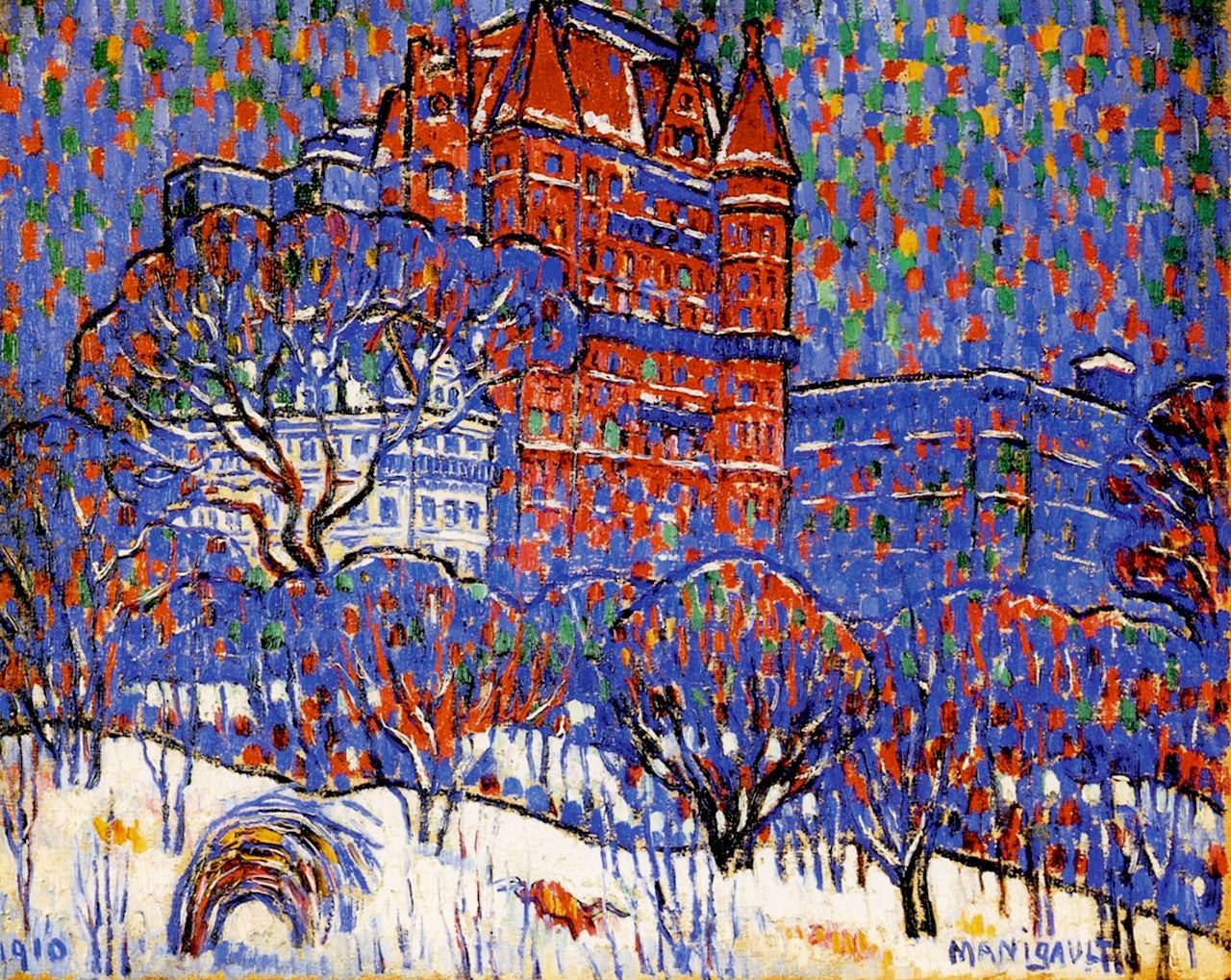 Across the Park, vintage artwork by Middleton Manigault, 12x8" (A4) Poster