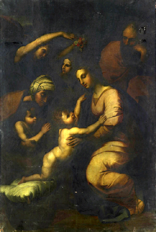 Holy Family (after Raphael, small version), vintage artwork by Noël Coypel I, 12x8" (A4) Poster