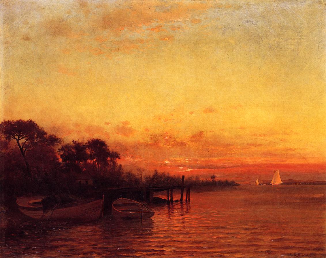 At Sunset, vintage artwork by Francis A. Silva, 12x8" (A4) Poster