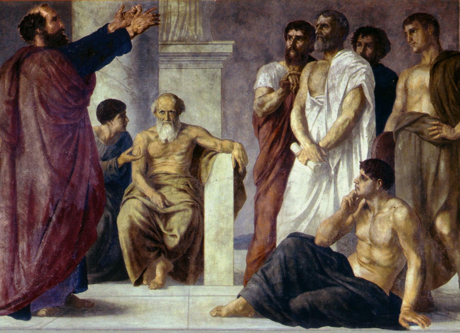 The Preaching of Paul at Athens, vintage artwork by Gustav Spangenberg, 12x8" (A4) Poster