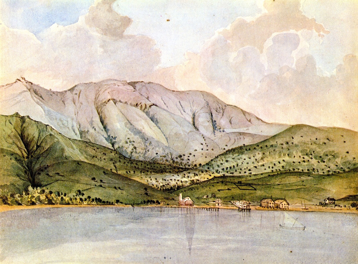 Saucelito Cove, San Francisco Bay, vintage artwork by James Madison Alden, 12x8" (A4) Poster