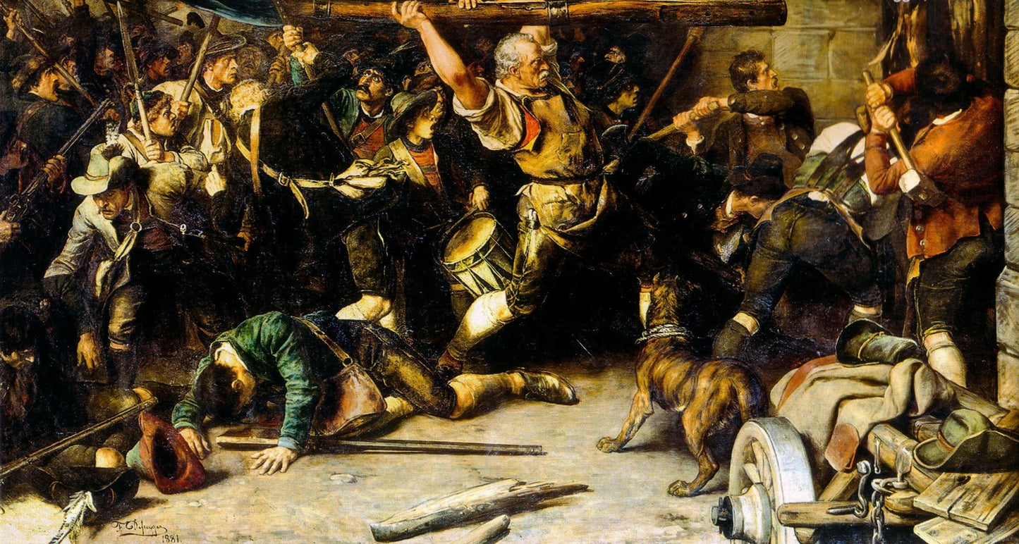 The Smith of Kochel (Detail), vintage artwork by Franz von Defregger, 12x8" (A4) Poster