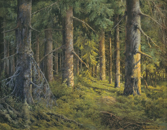 Pine Forest by Ivan Weltz,A3(16x12")Poster