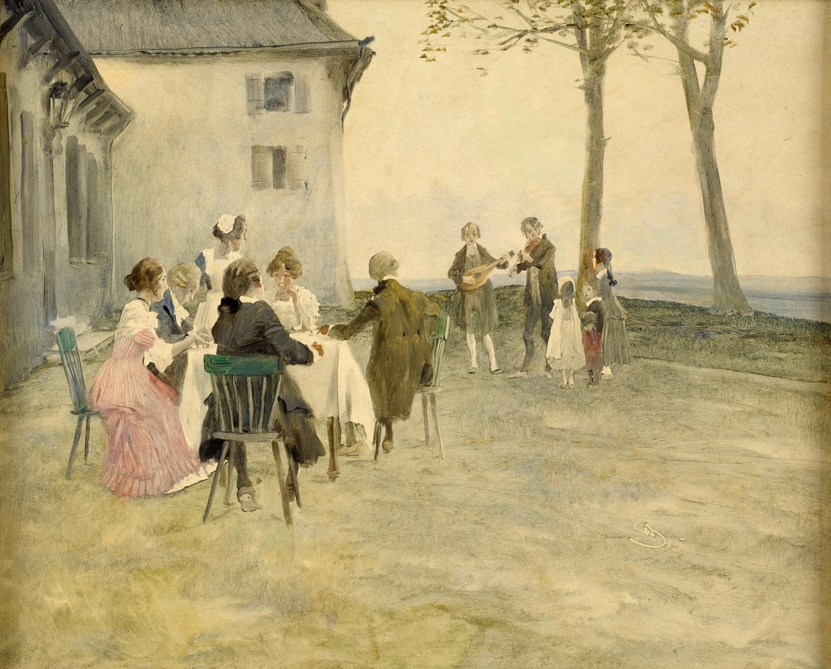 Picnic Area on the Rhine by Wilhelm Schreuer,A3(16x12")Poster