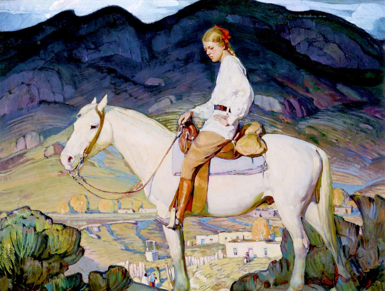 Vivian on Pet, vintage artwork by William Herbert Dunton, 12x8" (A4) Poster