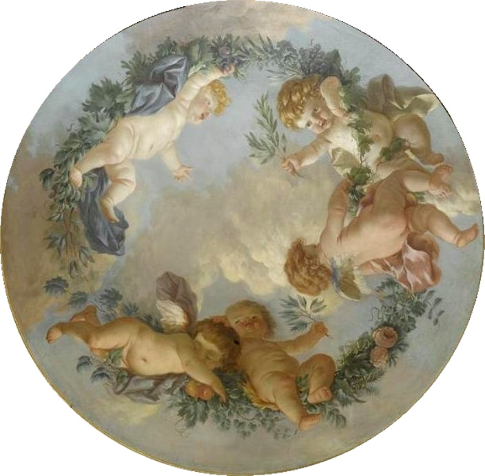 Five Putti, vintage artwork by Jean-Jacques Lagrenee, 12x8" (A4) Poster