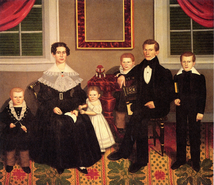 Joseph B. Moore and Family, vintage artwork by Erastus Salisbury Field, A3 (16x12