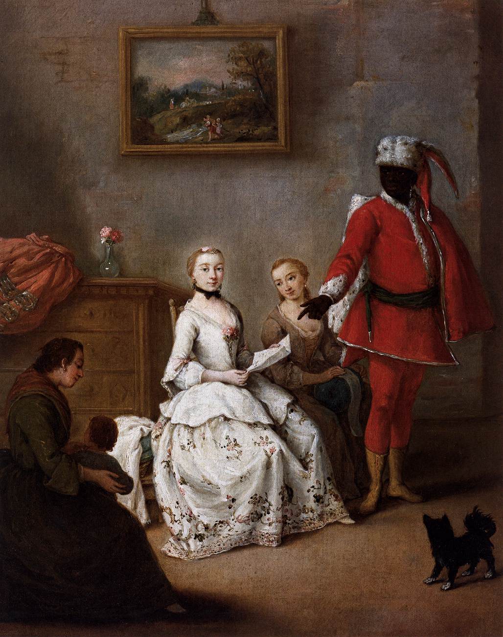The Letter of the Moor, vintage artwork by Pietro Longhi, 12x8" (A4) Poster