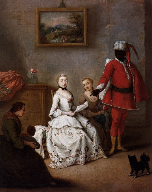 The Letter of the Moor, vintage artwork by Pietro Longhi, 12x8" (A4) Poster