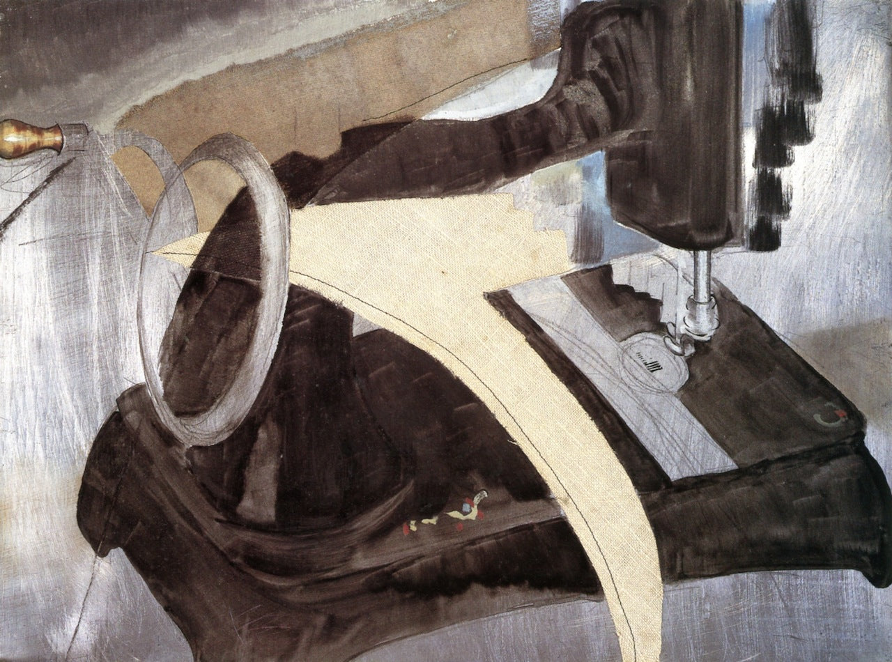 Hand Sewing Machine, vintage artwork by Arthur Dove, 12x8" (A4) Poster