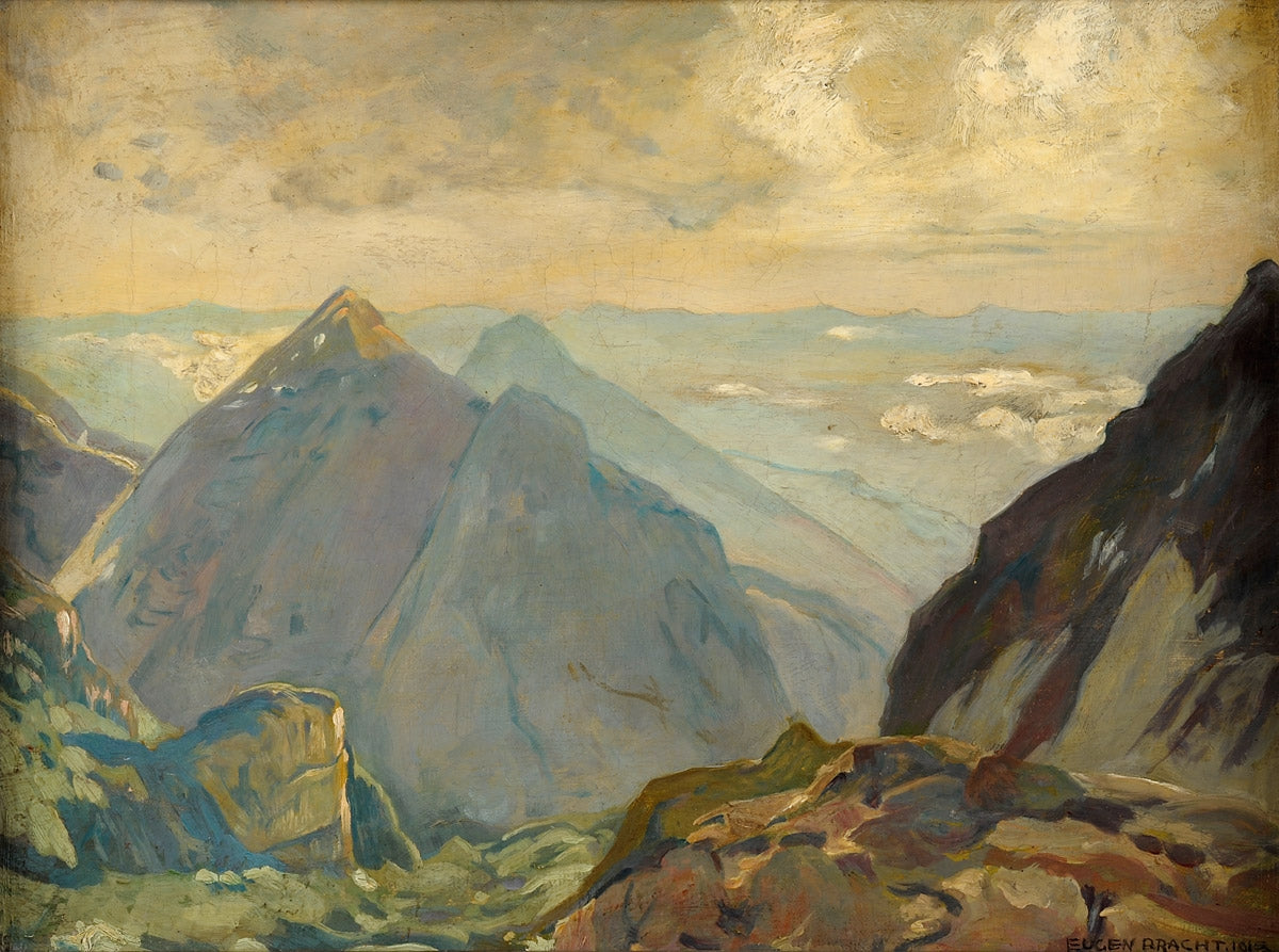 View of Bocca di Brenta, vintage artwork by Eugen Felix Prosper Bracht, 12x8" (A4) Poster