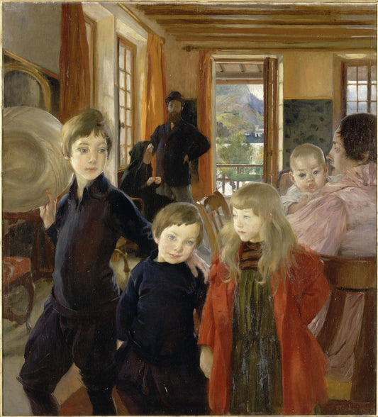 Portrait of the Family, vintage artwork by Paul Albert Besnard, 12x8" (A4) Poster