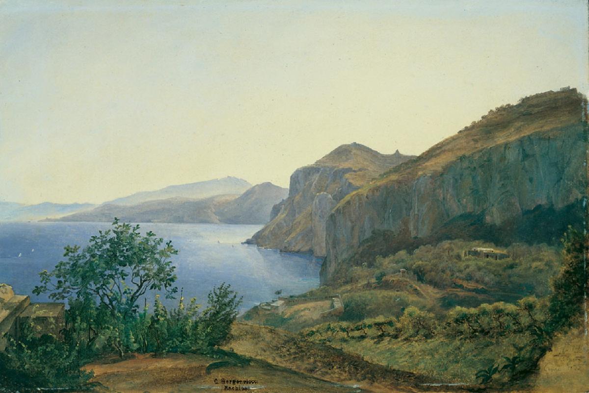 The Coast of Capri, vintage artwork by Carl Morgenstern, A3 (16x12") Poster Print