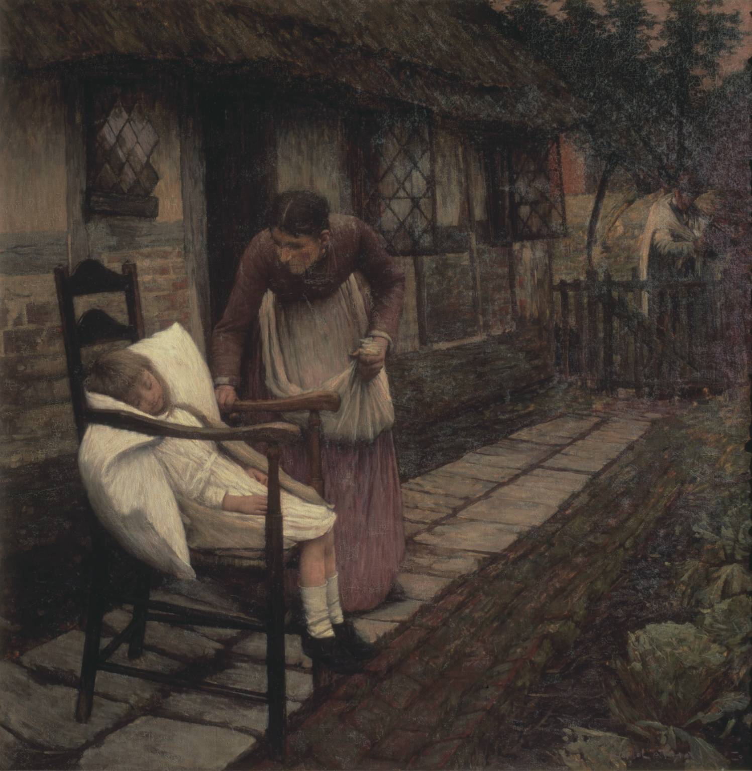 The Man with the Scythe by Henry Herbert la Thangue,A3(16x12")Poster