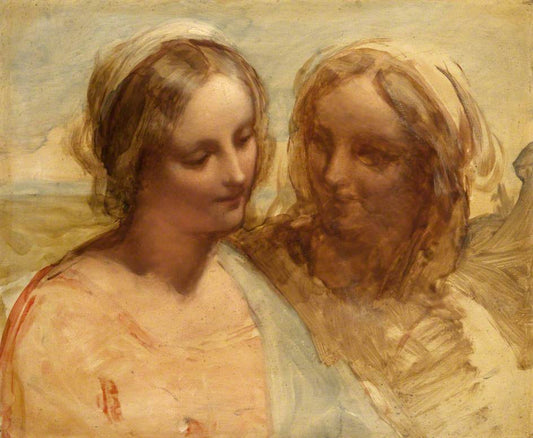 Madonna and Saint Anne (after Leonardo da Vinci), vintage artwork by Attributed to Margaret Sarah Carpenter, A3 (16x12") Poster Print