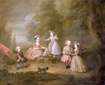 Children at Play I:The House of Cards, vintage artwork by William Hogarth, 12x8" (A4) Poster