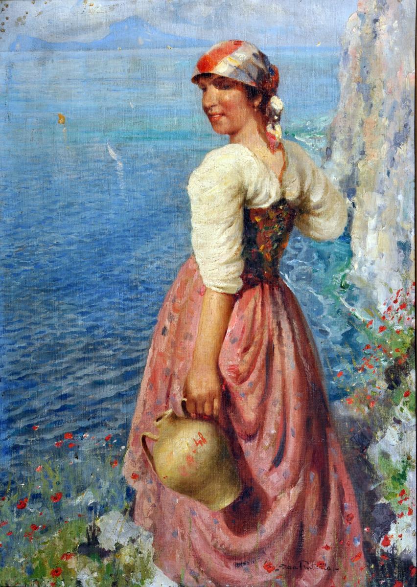 La Caprese, vintage artwork by Ada Pratella, 12x8" (A4) Poster