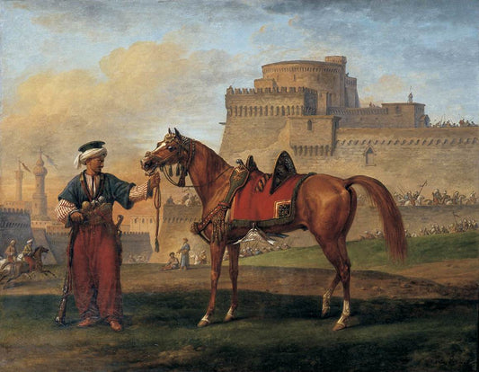 A Mameluk Leading His Horse, vintage artwork by Carle Vernet, 12x8" (A4) Poster