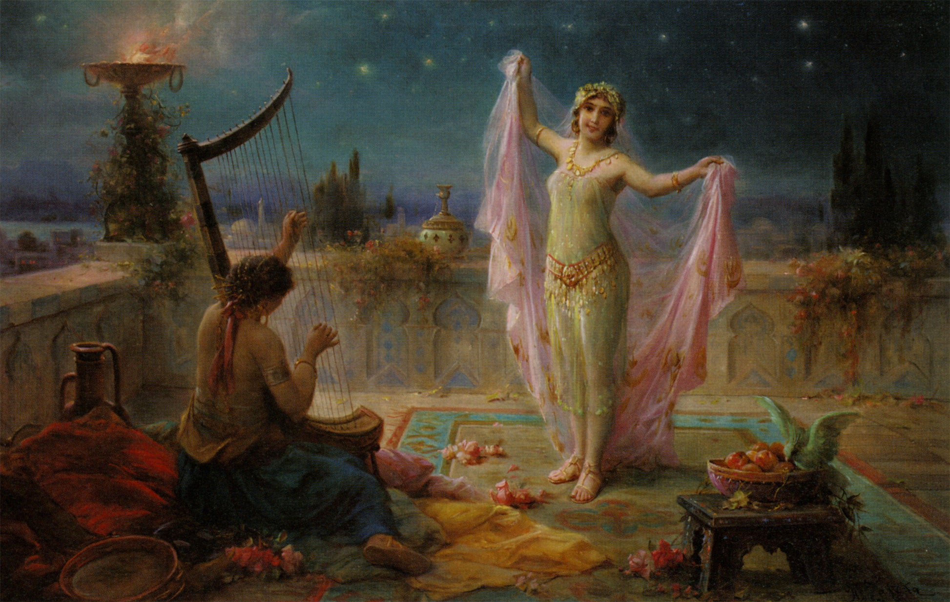 Moonlight Serenade by Hans Zatzka,A3(16x12")Poster