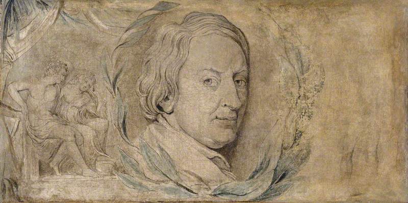 John Dryden (1631–1700), vintage artwork by William Blake, 12x8" (A4) Poster