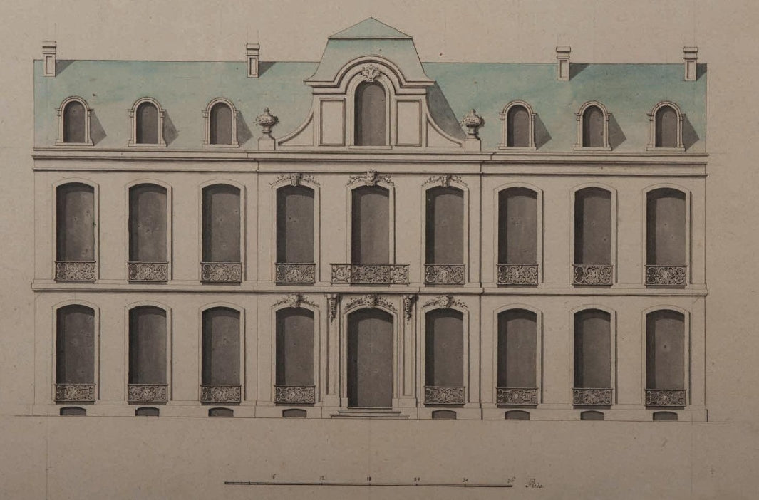 Project for a Pavilion, vintage artwork by Attributed to Louis-Gustave Taraval, 12x8" (A4) Poster