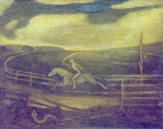 Death on a Pale Horse, vintage artwork by Albert Pinkham Ryder, 12x8" (A4) Poster