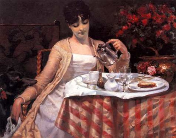 A Model's Breakfast by James Carroll Beckwith,A3(16x12")Poster