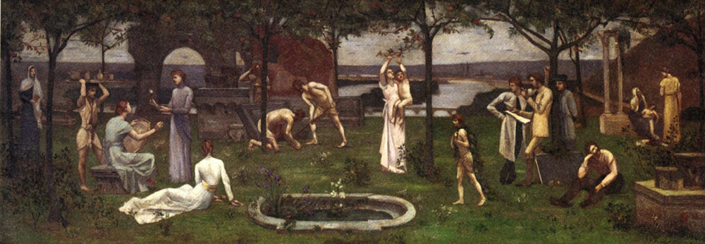 Between Art and Nature, vintage artwork by Pierre Puvis de Chavannes, 12x8" (A4) Poster