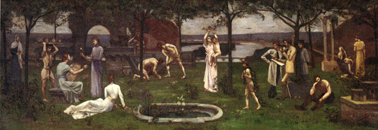 Between Art and Nature, vintage artwork by Pierre Puvis de Chavannes, 12x8" (A4) Poster