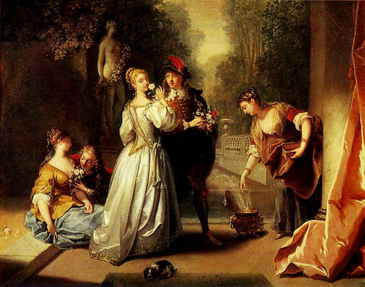 The Allegory of Smell, vintage artwork by Jean Raoux, 12x8" (A4) Poster