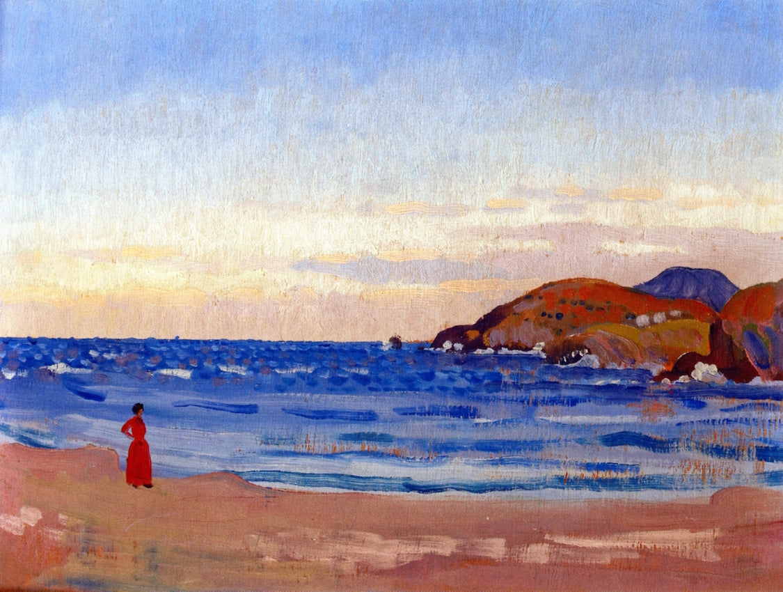 Girl on a Beach by James Dickson Innes,16x12(A3) Poster