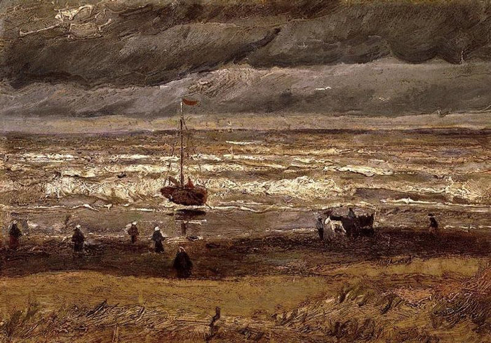 Beach at Scheveningen in Stormy Weather by Vincent van Gogh,A3(16x12