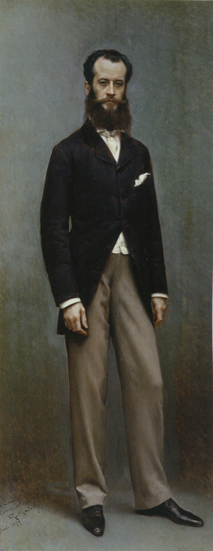 Portrait of Rámon de Errazu, vintage artwork by Raimundo de Madrazo y Garreta, 12x8" (A4) Poster