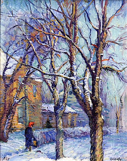 After the Storm, Willow Avenue North, vintage artwork by Ada Augusta Wolfe, 12x8" (A4) Poster