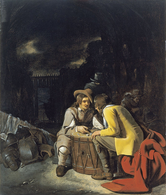 Soldiers Playing Dice, vintage artwork by Michiel Sweerts, 12x8" (A4) Poster
