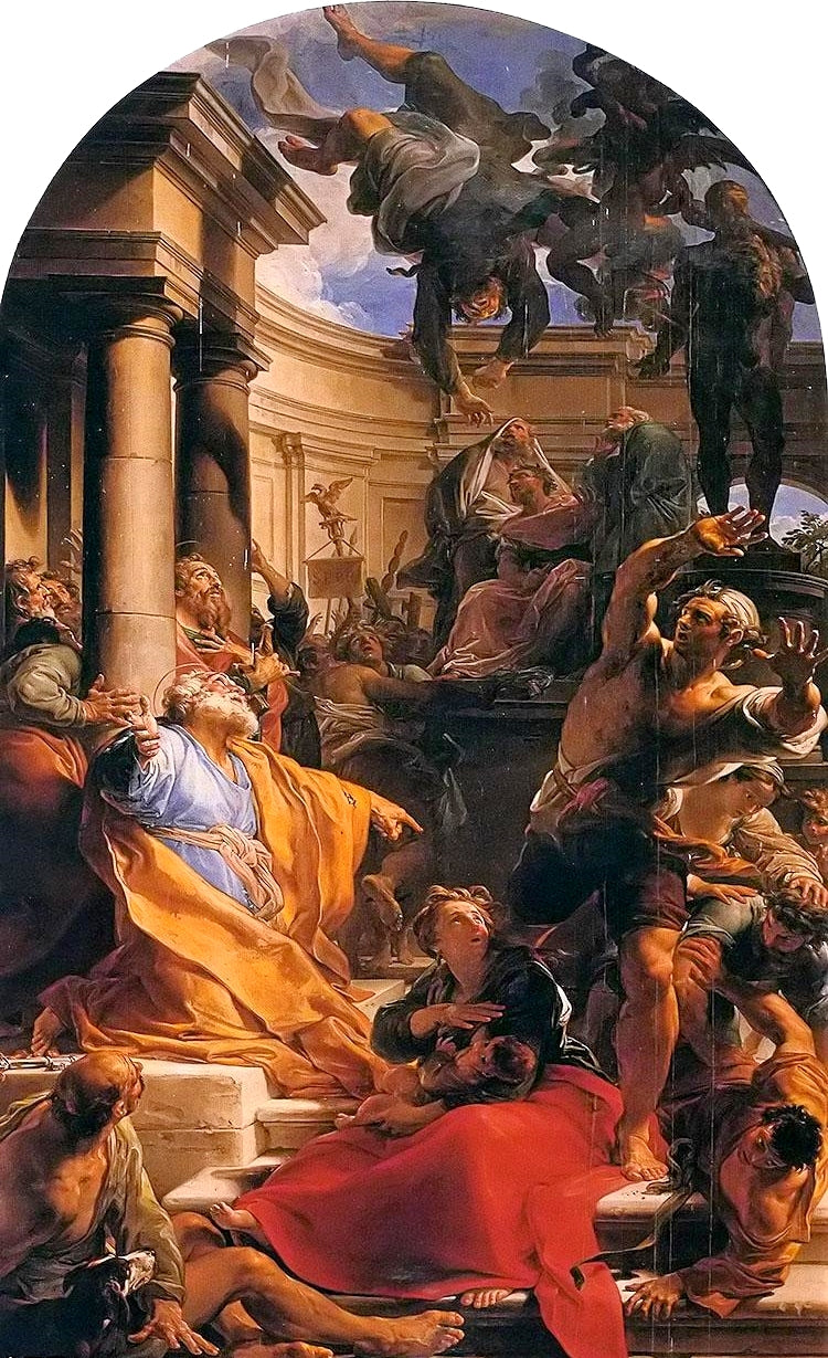 The Fall of Simon Magus, vintage artwork by Pompeo Batoni, 12x8" (A4) Poster