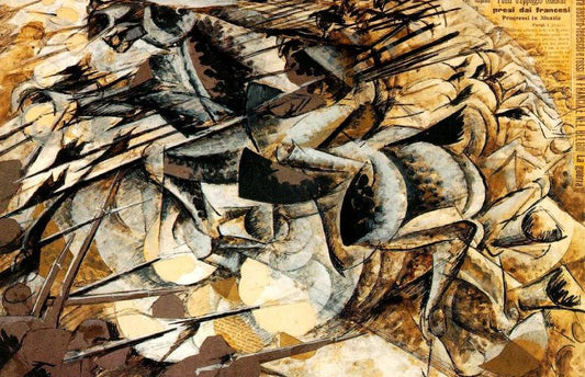 Lancers, vintage artwork by Umberto Boccioni, 12x8" (A4) Poster