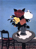 Roses with Red Chair, vintage artwork by Horace Pippin, 12x8" (A4) Poster