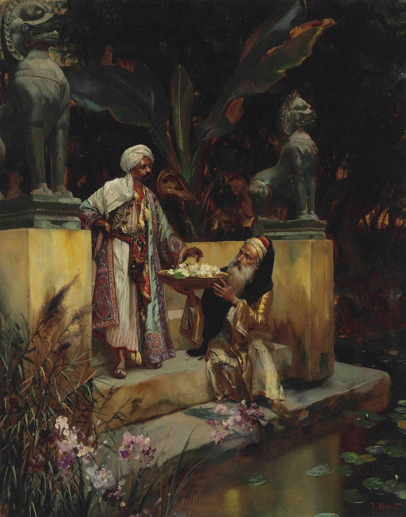 The Lotus of the Sacred Lake, vintage artwork by Rudolf Ernst, 12x8" (A4) Poster