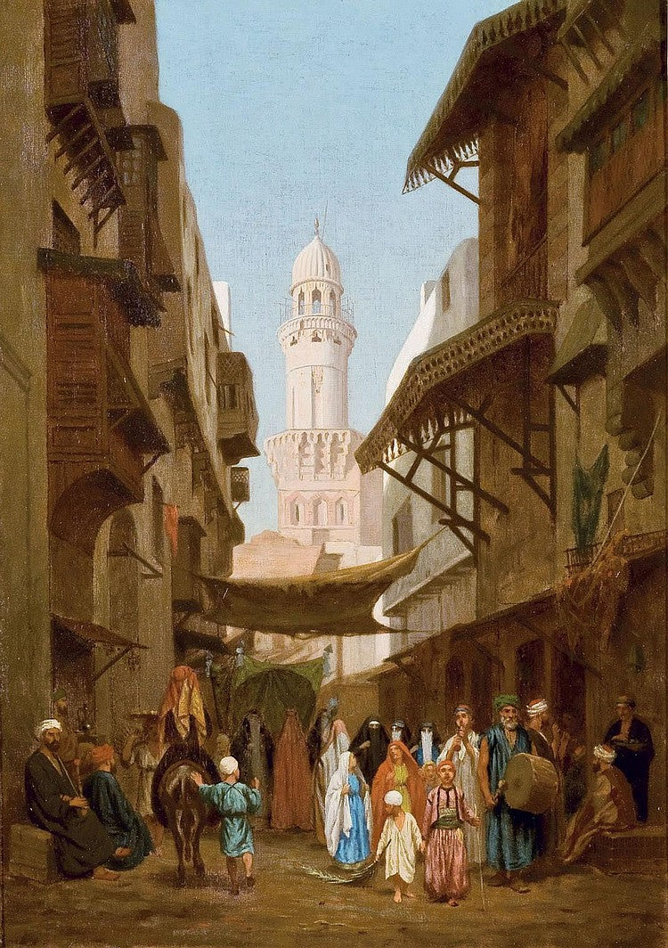 The Wedding Procession, vintage artwork by Louis Emile Pinel de Grandchamp, 12x8" (A4) Poster