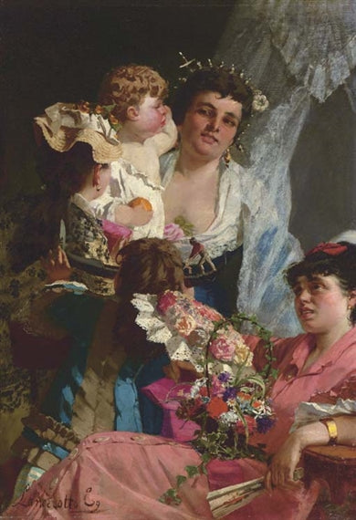 The Gift, vintage artwork by Egisto Lancerotto, 12x8" (A4) Poster