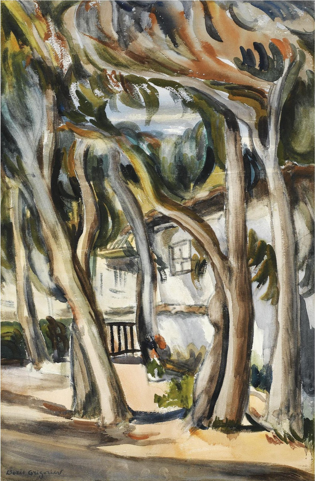 Garden at Villa Borisella by Boris Grigoriev,16x12(A3) Poster