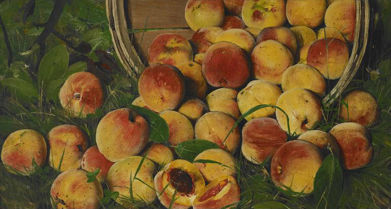Basket of Peaches by Joseph Decker,A3(16x12")Poster